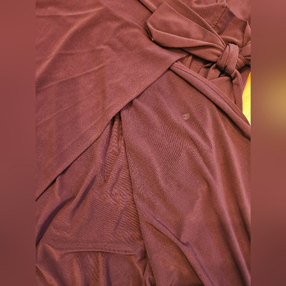 Elegant Purple Wrap Dress - Picture 9 of 11